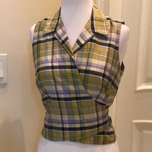 Ann Taylor slub silk wrap top